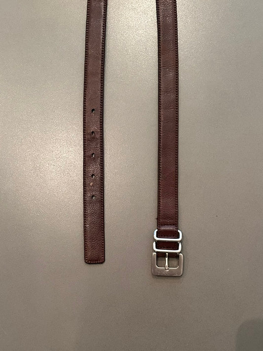 Skinny Brown+Silver Belt