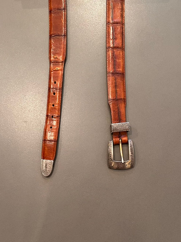 Cognac Crocodile Belt