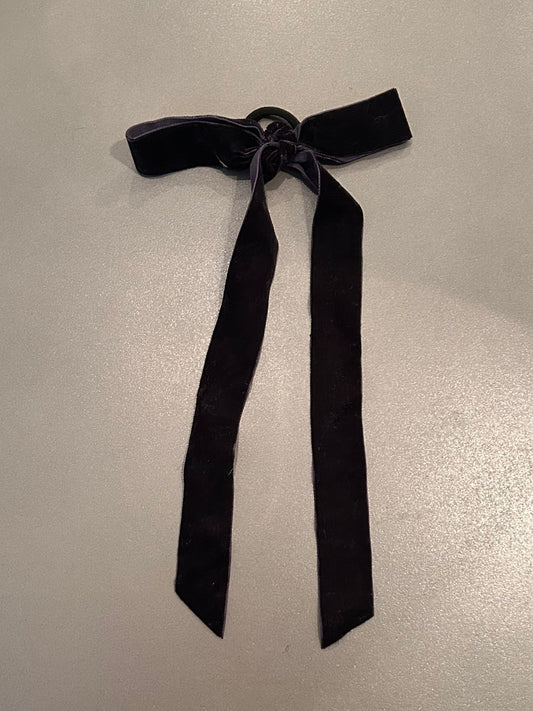 Floppy Black Velvet Bow